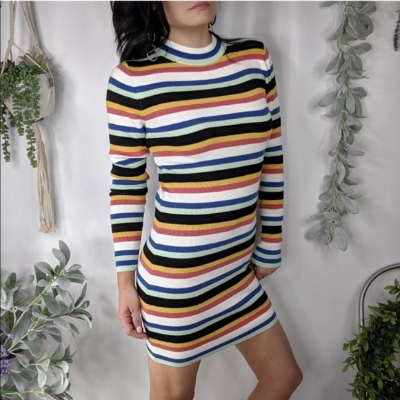 bp Dresses & Skirts - BP NORDSTROM Dress Stripe Mockneck Long Sleeve k29